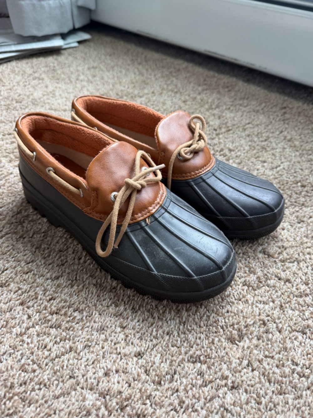Sperry Brown and Black Duck Boots